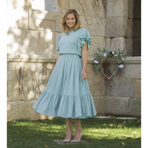 Conjunto Aguamarina (blusa y falda)